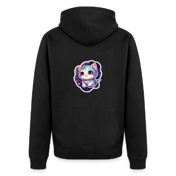 A Cute Glagtic Kitty - Unisex Premium Organic Zip Hoodie - black - Back - Nico (187cm)