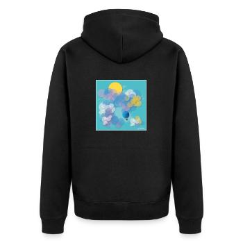 Freiheit - Unisex Premium Bio Zip Hoodie - Schwarz - Hinten - Nico (187cm)