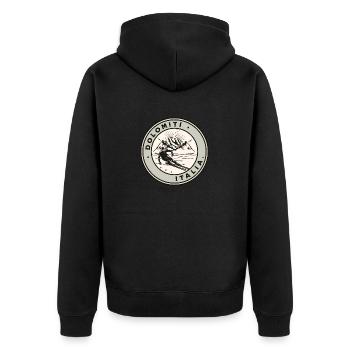 Dolomiti Italia Vintage Skiing - Unisex Premium Organic Zip Hoodie - black - Back - Nico (187cm)