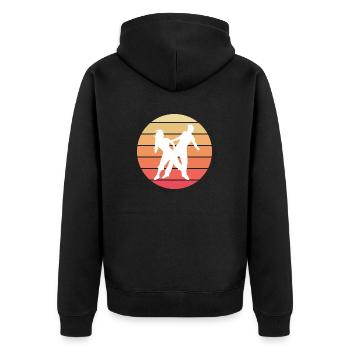 Dancing Dance Music - Unisex Premium Bio Zip Hoodie - Schwarz - Hinten - Nico (187cm)