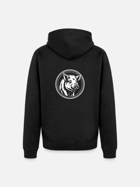 Pig Piggy Sow - Unisex Premium Organic Zip Hoodie - black