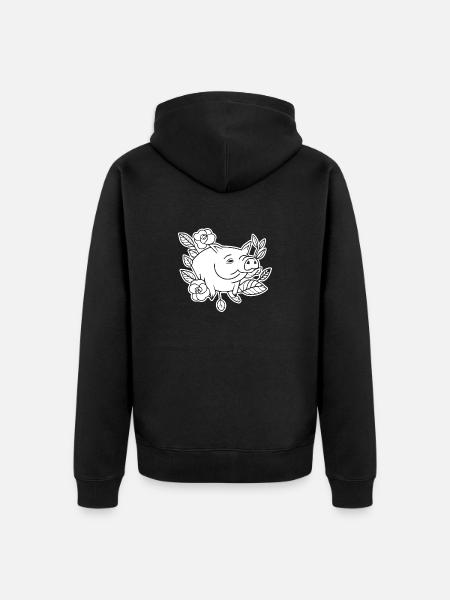 Pig Piggy Sow - Unisex Premium Organic Zip Hoodie - black