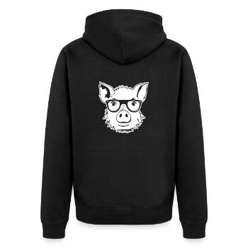 Pig Piggy Sow - Unisex Premium Organic Zip Hoodie - black - Back - Nico (187cm)