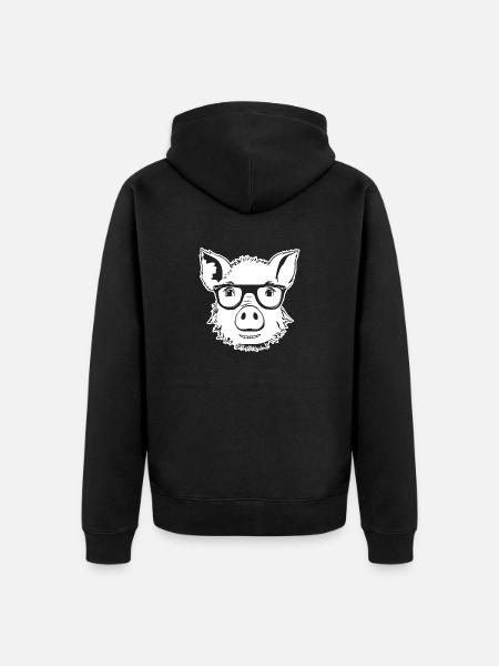Pig Piggy Sow - Unisex Premium Organic Zip Hoodie - black