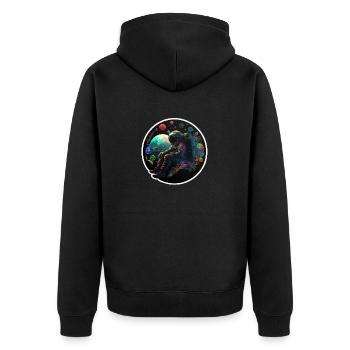 Voyage interstellaire au cœur de soi - Veste à capuche bio Premium Unisexe - noir - Dos - Nico (187cm)