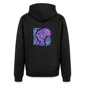 Consider together. Every angle counts - Unisex Premium Organic Zip Hoodie - black - Back - Nico (187cm)