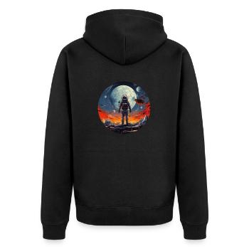 Conception cool d’astronaute nerd lors de la sortie dans l’espace - Veste à capuche bio Premium Unisexe - noir - Dos - Nico (187cm)