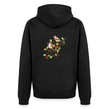 Bunte Vögel - Unisex Premium Bio Zip Hoodie - Schwarz - Hinten - Nico (187cm)