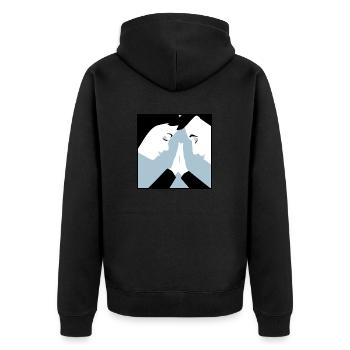 Connection - Unisex Premium Organic Zip Hoodie - black - Back - Nico (187cm)