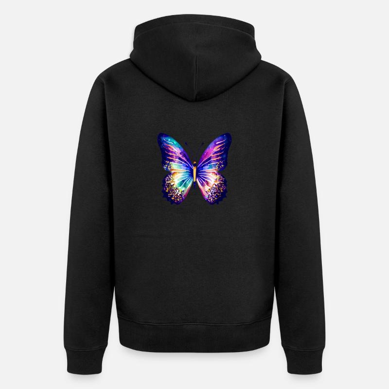 Papillon Insecte Animal Papillon - Veste à capuche bio Premium Unisexe - noir