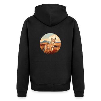 Coyote - Veste à capuche bio Premium Unisexe - noir - Dos - Nico (187cm)