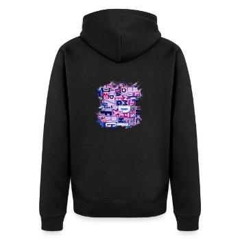 Graffiti-Stil Splash Hip Hop Farben Maler Farbe - Unisex Premium Bio Zip Hoodie - Schwarz - Hinten - Nico (187cm)