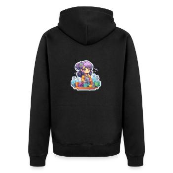 Alchemy Delight - Unisex Premium Bio Zip Hoodie - Schwarz - Hinten - Nico (187cm)