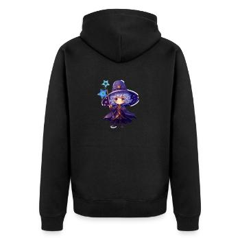 Magic Guardian of the Stars - Unisex Premium Bio Zip Hoodie - Schwarz - Hinten - Nico (187cm)