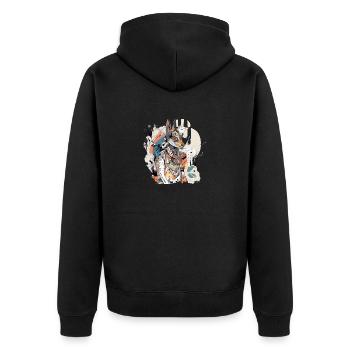 Zako le dieu renard - Veste à capuche bio Premium Unisexe - noir - Dos - Nico (187cm)