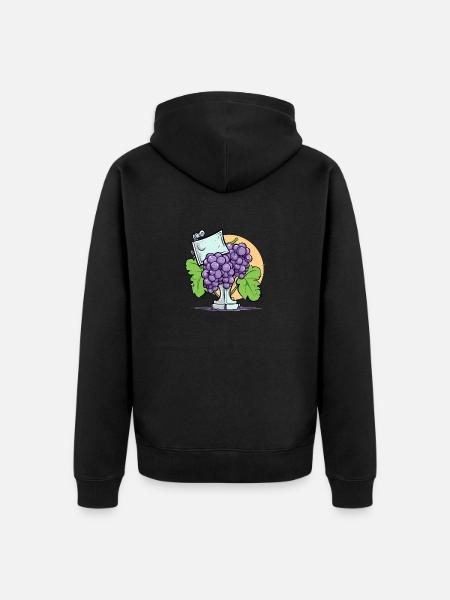 Trophäe und Weintraube - Unisex Premium Bio Zip Hoodie - Schwarz