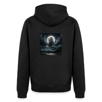 Bateau pirate à la pleine lune - Veste à capuche bio Premium Unisexe - noir - Dos - Nico (187cm)