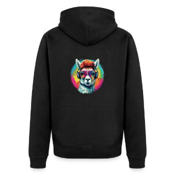 Crazy Alpaga Rainbow Art - Veste à capuche bio Premium Unisexe - noir - Dos - Nico (187cm)