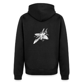 Silver Wings-Flugzeuge - Unisex Premium Bio Zip Hoodie - Schwarz - Hinten - Nico (187cm)