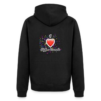 Fasnacht1 - Unisex Premium Organic Zip Hoodie - black - Back - Nico (187cm)