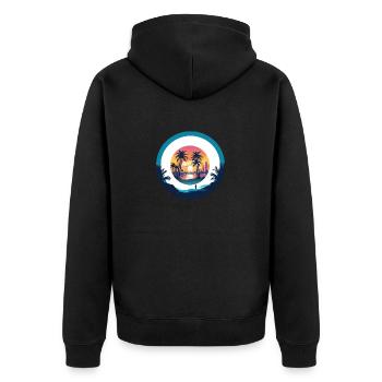Coucher de soleil à Miami - Veste à capuche bio Premium Unisexe - noir - Dos - Nico (187cm)