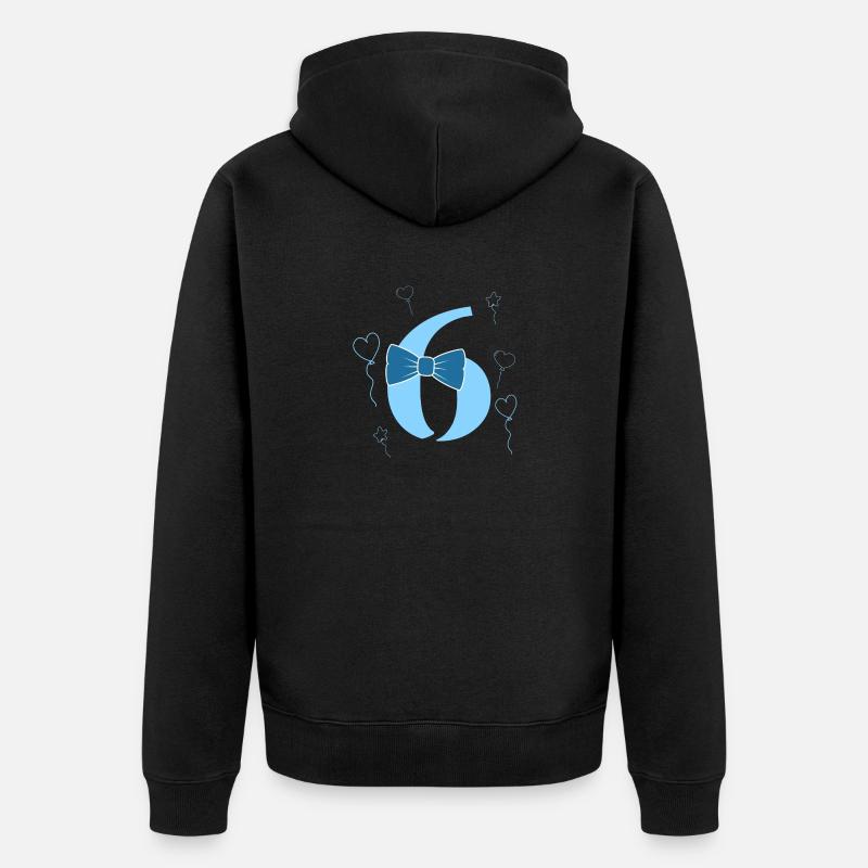 6e anniversaire garçon - Veste à capuche bio Premium Unisexe - noir