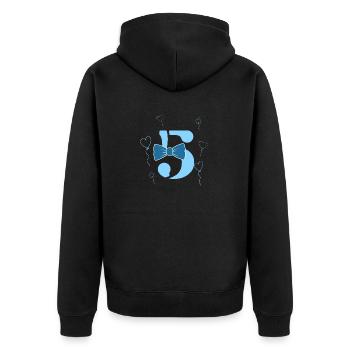 5e anniversaire garçon - Veste à capuche bio Premium Unisexe - noir - Dos - Nico (187cm)