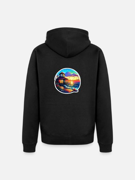 Pavillon am Meer - Unisex Premium Bio Zip Hoodie - Schwarz