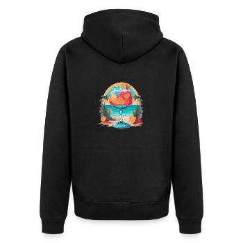 Beach Summer Cocktail - Unisex Premium Organic Zip Hoodie - black - Back - Nico (187cm)