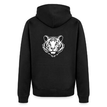 Tiger Big Cat - Unisex Premium Organic Zip Hoodie - black - Back - Nico (187cm)