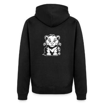 Tiger Big Cat - Unisex Premium Organic Zip Hoodie - black - Back - Nico (187cm)