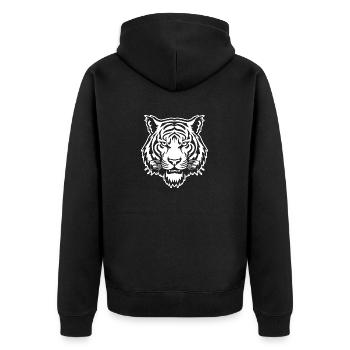 Tiger Big Cat - Unisex Premium Organic Zip Hoodie - black - Back - Nico (187cm)
