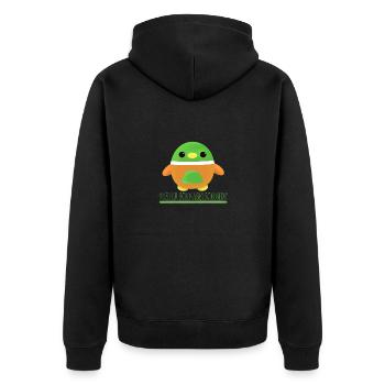 Mister Schnabelschmidt - Unisex Premium Bio Zip Hoodie - Schwarz - Hinten - Nico (187cm)