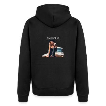 Pinup - Unisex Premium Bio Zip Hoodie - Schwarz - Hinten - Nico (187cm)