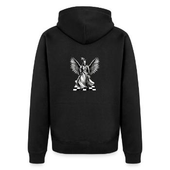 The - Unisex Premium Organic Zip Hoodie - black - Back - Nico (187cm)