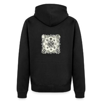 Echiquier Alien n°3 - Veste à capuche bio Premium Unisexe - noir - Dos - Nico (187cm)