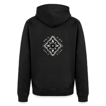 maya3 - Unisex Premium Bio Zip Hoodie - Schwarz - Hinten - Nico (187cm)