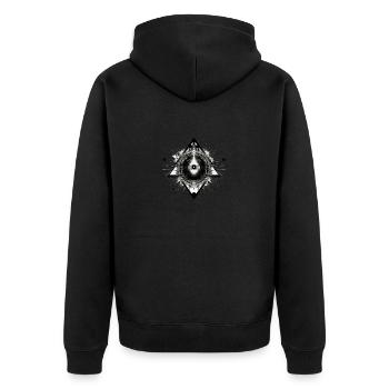 maya5 - Unisex Premium Bio Zip Hoodie - Schwarz - Hinten - Nico (187cm)