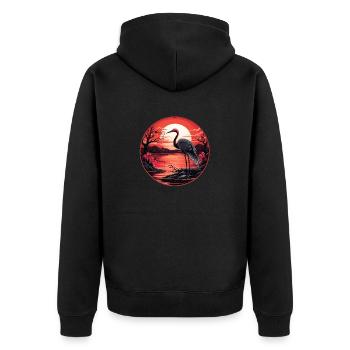 Flamingo (no6) - Japanese - Veste à capuche bio Premium Unisexe - noir - Dos - Nico (187cm)