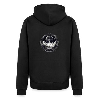 maya11 - Unisex Premium Bio Zip Hoodie - Schwarz - Hinten - Nico (187cm)