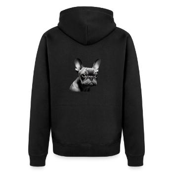 Chien Bulldog Chiens Propriétaires de chiens Propriétaires de chiens - Veste à capuche bio Premium Unisexe - noir - Dos - Nico (187cm)