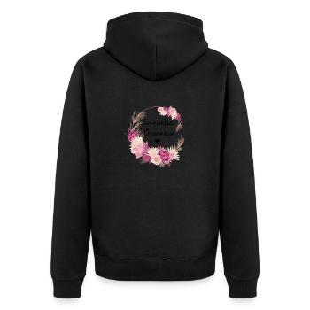 Demoiselle d’honneur floral - Veste à capuche bio Premium Unisexe - noir - Dos - Nico (187cm)