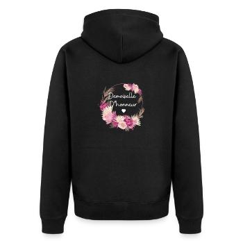 Demoiselle d’honneur floral - Veste à capuche bio Premium Unisexe - noir - Dos - Nico (187cm)