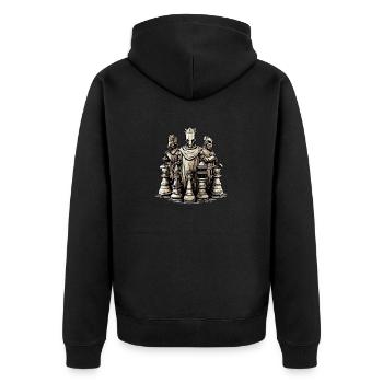 Armée échiquéenne - Veste à capuche bio Premium Unisexe - noir - Dos - Nico (187cm)