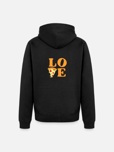 Love pizza - Unisex Premium Organic Zip Hoodie - black