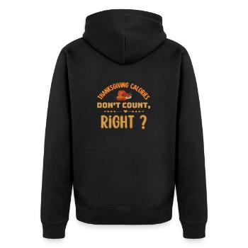 Thanksgiving-Kalorien zählen nicht, oder? - Unisex Premium Bio Zip Hoodie - Schwarz - Hinten - Nico (187cm)