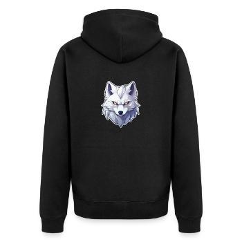 Wolf Anime - Unisex Premium Organic Zip Hoodie - black - Back - Nico (187cm)