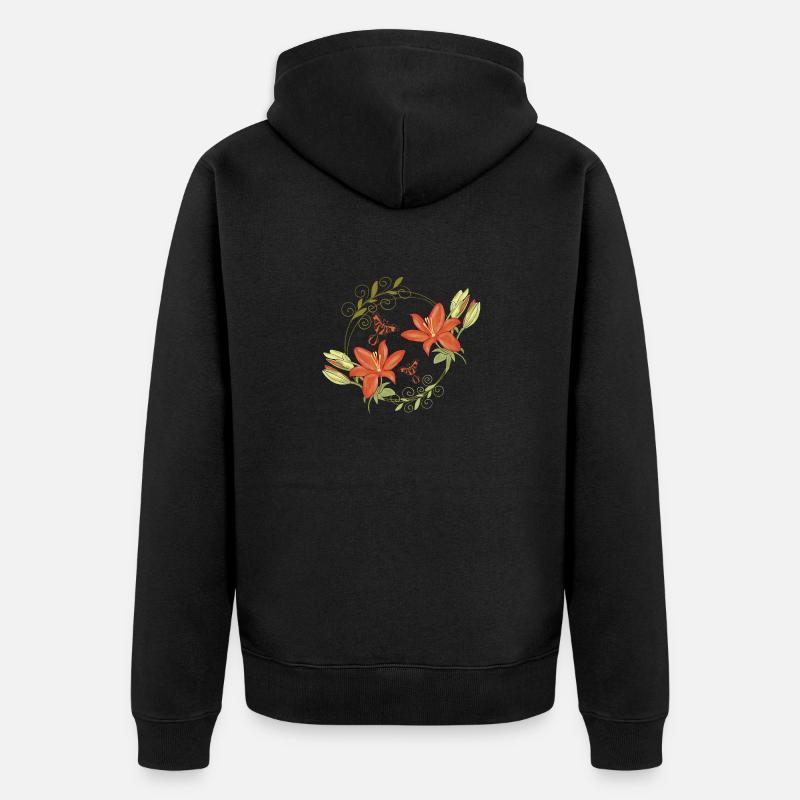 Fleurs de lys - Veste à capuche bio Premium Unisexe - noir