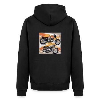 A Pair of Classics - Unisex Premium Organic Zip Hoodie - black - Back - Nico (187cm)