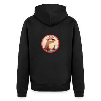 Bébé phoque - Veste à capuche bio Premium Unisexe - noir - Dos - Nico (187cm)
